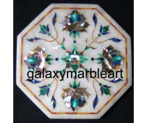 Agra marble inlay tile oct  5" TP-507